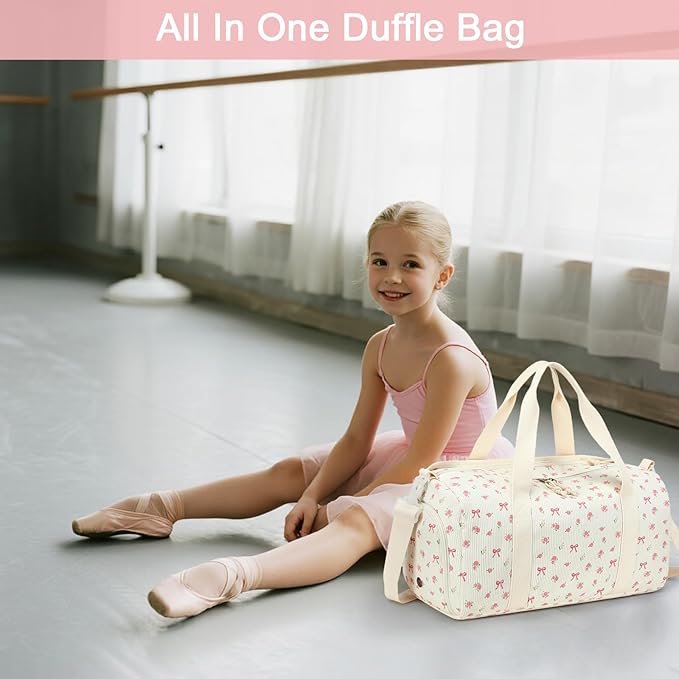 Duffle Bag for Gym Sports Women Girls Workout Travel Bag Weekender with Shoe Compartment and Wet