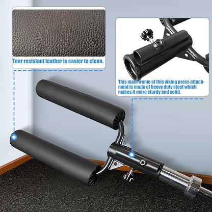 Viking Press Landmine Handle for 2-Inch Barbell, Hack Squat T-Bar Row Attachment Strength Training