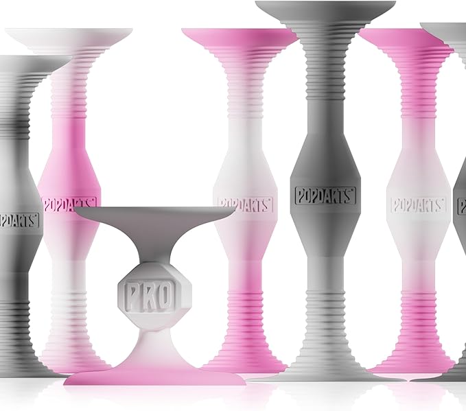 Popdarts PRO Pack Game Set (Pink & Gray) - Indoor, Outdoor Suction Cup Throwing Game - Competition