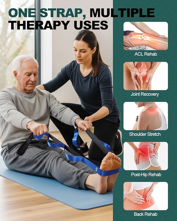Trideer Stretch Straps with Loops, Non-Elastic Yoga Straps for Stretching, Durable Nylon Stretch