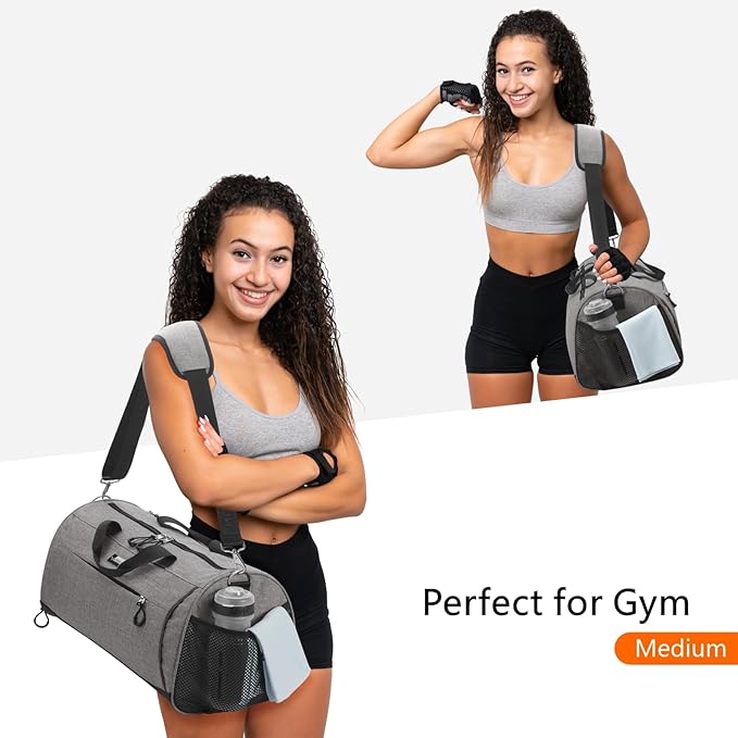 TOPDesign Gym Bag for Women & Men, Unisex Duffel Bag with Shoe Compartment & Wet Pocket for Travel
