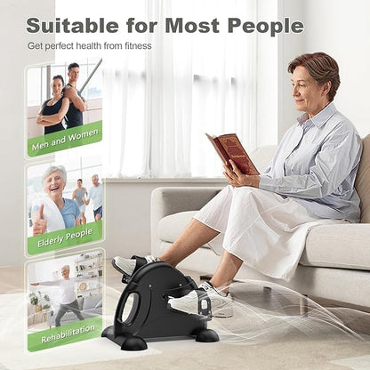FEIERDUN Mini Exercise Bike, Under Desk Bike Pedal Exerciser for Arm/Leg Exercise, Adjustable