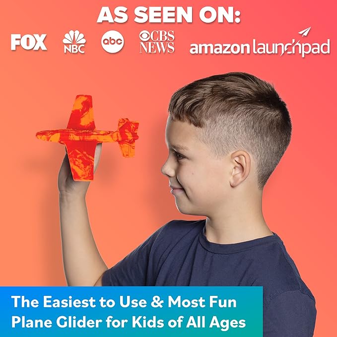 Airplane Toy Foam Glider Plane for Kids - Best Outdoor Toys for Boys & Girls - Kids Stocking
