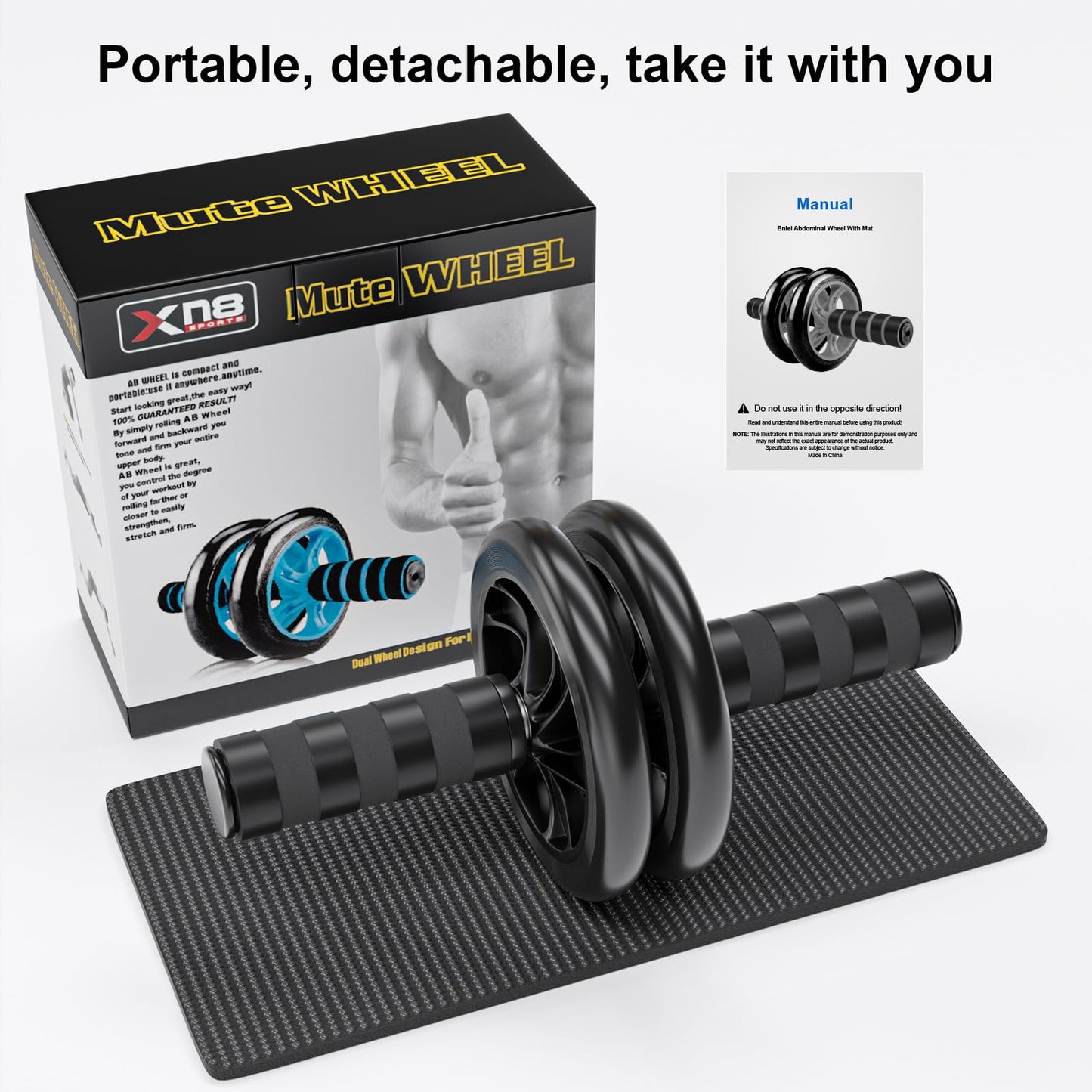 Bnlei Abdominal Wheel, Ab Roller for Abdominal Exercise Machine, Abs Workout Equipment, Core