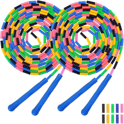 Dutch Jump Rope 16 FT 1 Pack/2 Pack, Long Soft Beaded Jump Rope, Adjustable Segmented Skipping Rope