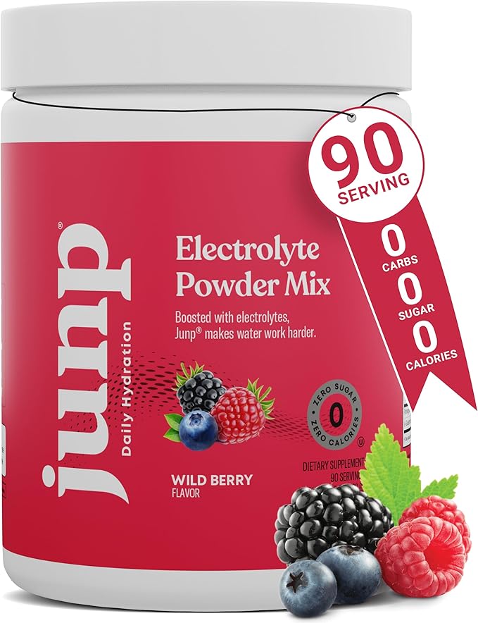 JUNP Electrolytes Powder No Sugar No Carbs, Wild Berry Fruit Flavor Keto Electrolyte Drink Mix