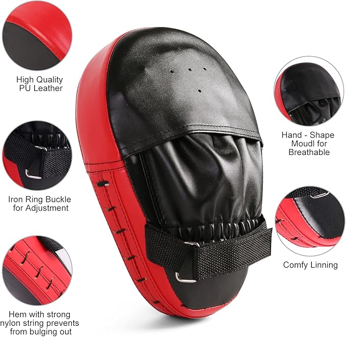 Odoland 3-in-1 Kids Youth Boxing Set - Punching Mitts, Kick Pads, Gloves for Boxing, Kickboxing