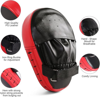 Odoland 3-in-1 Kids Youth Boxing Set - Punching Mitts, Kick Pads, Gloves for Boxing, Kickboxing