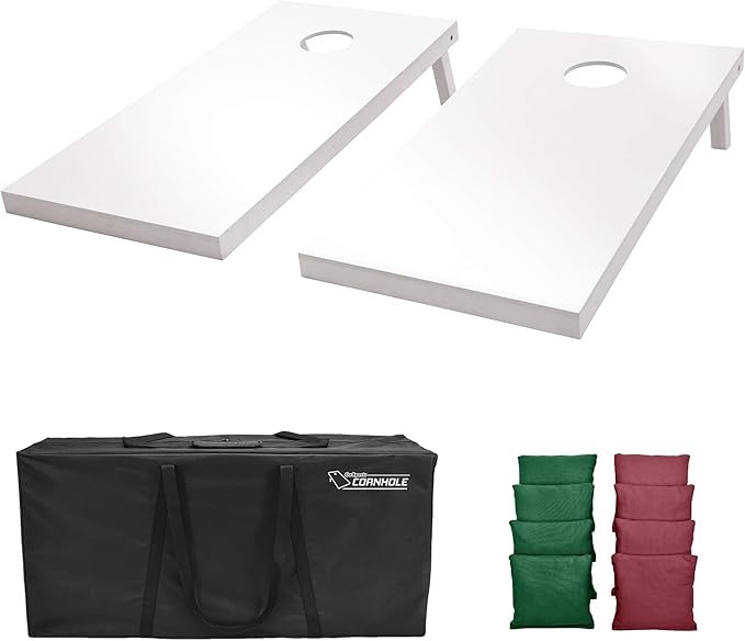 GoSports 4 ft x 2 ft Regulation Size Wooden Cornhole Boards Set - Includes Carrying Case and Over