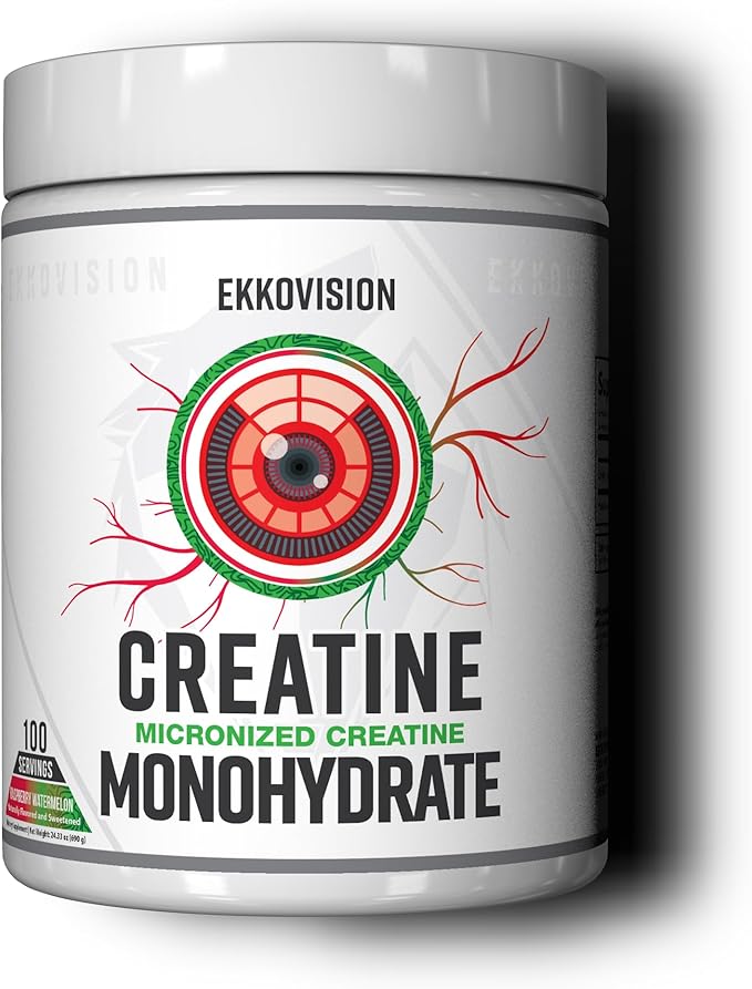 Ekkovision Creatine Monohydrate Powder, Micronized, Raspberry Watermelon, Pre & Post Workout