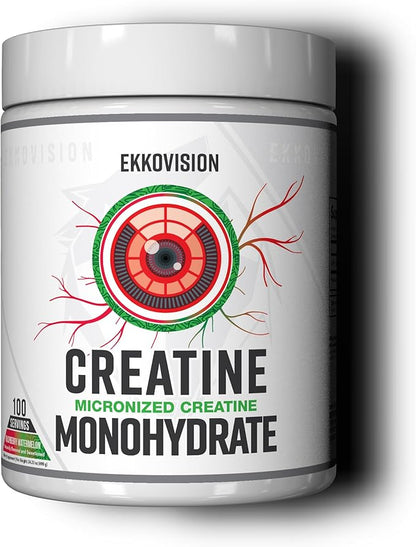Ekkovision Creatine Monohydrate Powder, Micronized, Raspberry Watermelon, Pre & Post Workout