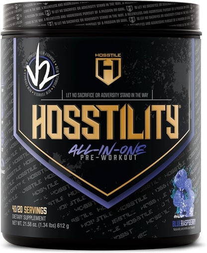 HOSSTILE Hosstility V2 Pre Workout, All-in-One Pre Workout Powder for Men and Women, Enhance Muscle