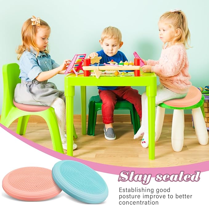 Libima 4 Pcs Wiggle Seat Inflated Wobble Cushion for Sensory Kid 13 Inches Balance Disc Flexible