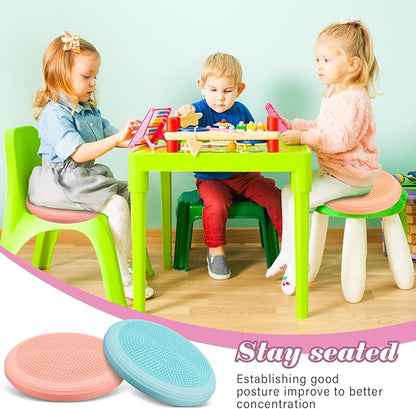Libima 4 Pcs Wiggle Seat Inflated Wobble Cushion for Sensory Kid 13 Inches Balance Disc Flexible