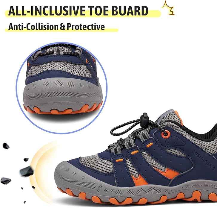 Mishansha Kids Hiking Boots Toddler Girls Boys Hiking Shoes Water-Resistant Anti-Collision Non-Slip