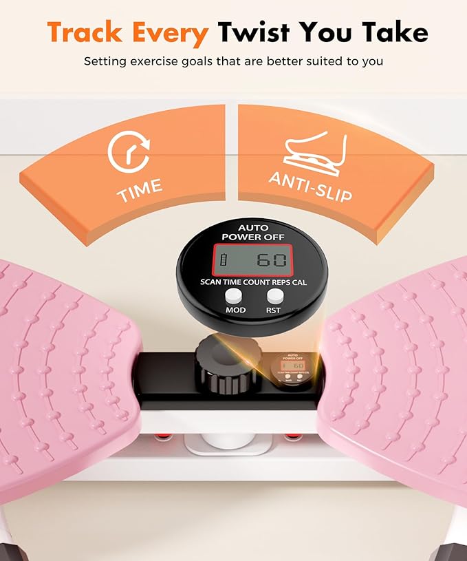 Waist Twisting Machine Fitness Tool, Ab Twister Board with the Smart LED Digital Monitor, 330LBS