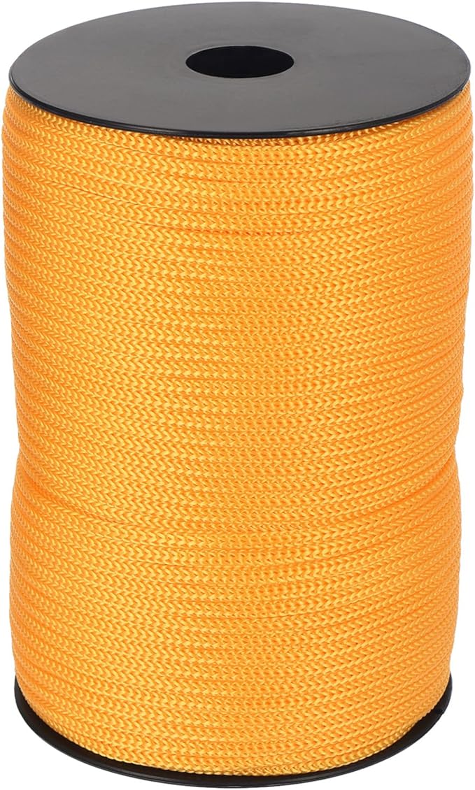 MECCANIXITY 5/32 Inch Polypropylene Rope Braided Ropes, 328ft Camping Rope Hollow Utility Cord for
