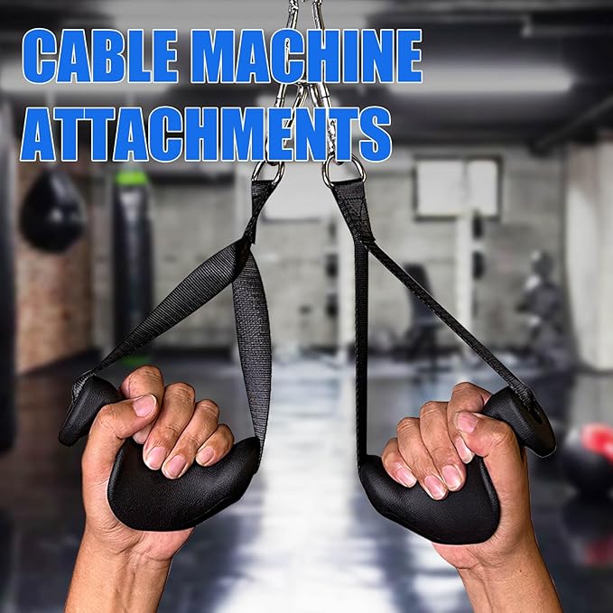 Ergonomic Tricep Rope Pulldown Attachments, Upgraded 27 32 40 & 47 Inch Extra Long Triceps Rope