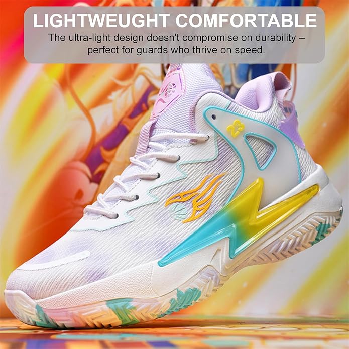 Moodeng Womens Basketball Shoes Breathable Non Slip Sports Shoes Fashion Running Sneakers