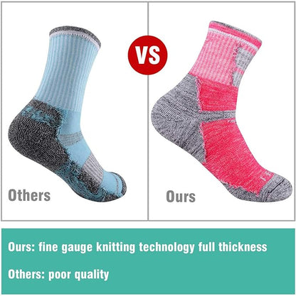 FEIDEER Hiking Walking Socks For Women, Multi-pack Outdoor Recreation Socks Moisture Wicking Crew