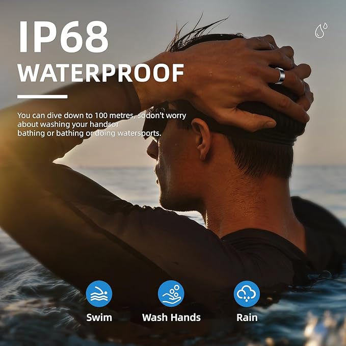 Smart Ring Health Tracker, Sleep Tracker Ring with Heart Rate, Waterproof Fitness Ring for Activity