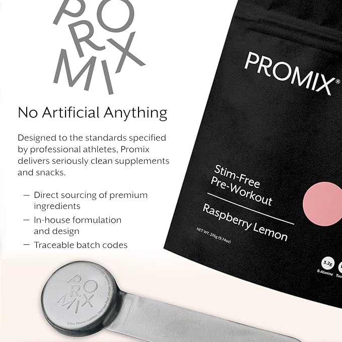 ProMix Nutrition Stim-Free Pre-Workout Powder, Raspberry Lemon - 274g - Maximize Focus, Energy &