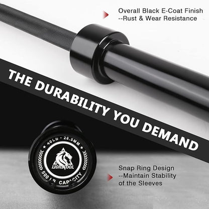 LIONSCOOL 7FT Olympic Barbell for Weightlifting, Power Lifting, 2 Inch Strength Training Bar for
