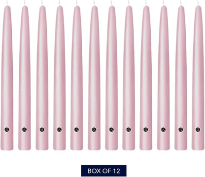 Colonial Candle Unscented Taper Candle, Handipt Collection, Persian Pink, 10 in, Pack of 12 - Up to