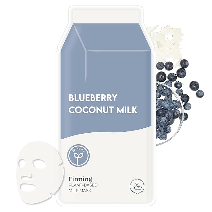 ESW Beauty Blueberry Coconut Milk - Firming Plant-Based Milk Face Mask - Rejuvenating with
