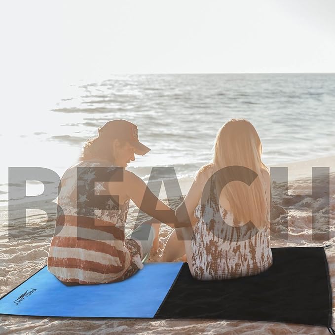 Frelaxy Pocket Picnic Blanket, Waterproof Sandproof Beach Mat, Compact Camping Tarp for Festivals