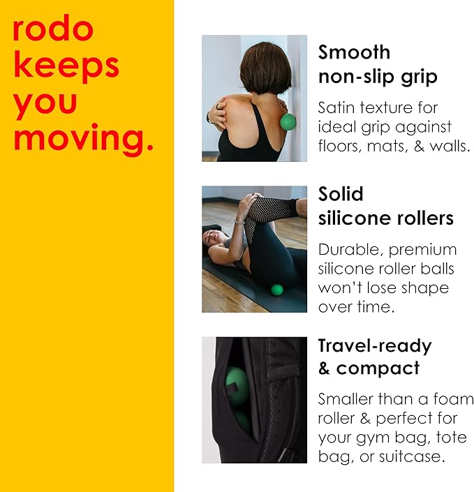 Rodo 2-in-1 Medium Peanut & Lacrosse Ball Roller | Deep Tissue Massage Tool for Fascia, Plantar
