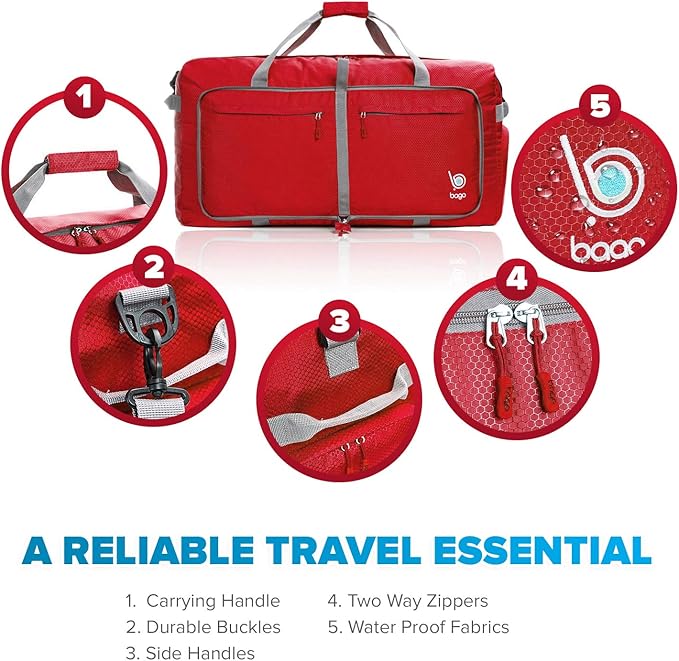 Bago Big XXL Foldable Duffel Bags for Traveling Women & Men - 140L Packable Duffle Bag for Travel