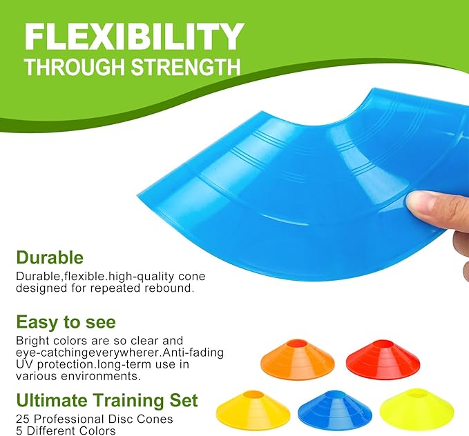 Ashsajkd(Set of 25/50/100 - Agility Soccer Cones with Carry Bag and for ï¼?Football Cones for