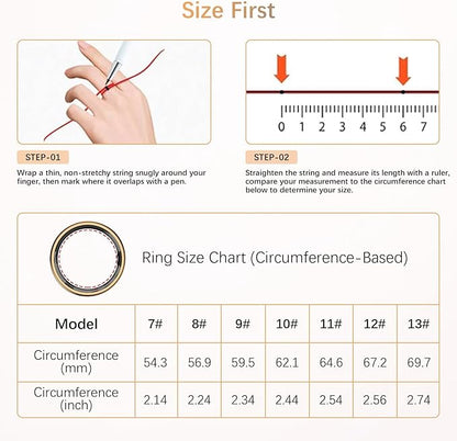 Fit Ring, Smart Health Rings for Women Men with Heart Rate,Blood Oxygen,HRV,Stress Level, Sleep