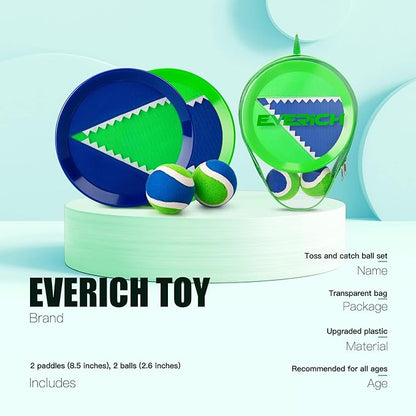 EVERICH Upgraded Toss and Catch Ball Game Set - Indoor and Outdoor Games for Kids 3-12, Beach Sand