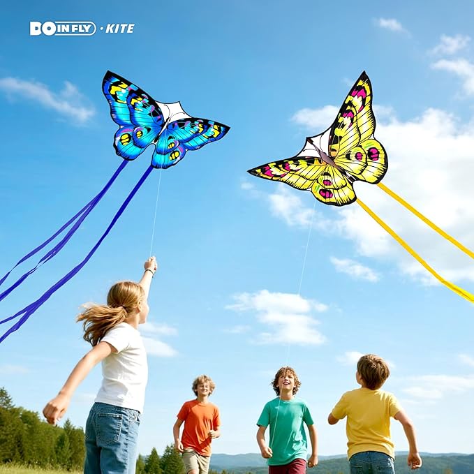 The Doinfly Butterfly-Shaped Kite is an Easy-to-Fly Kite Suitable for Both Children and Adults, and