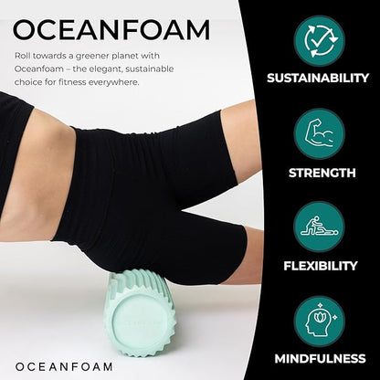 Oceanfoam Tidal Roller - Seafoam - Muscle Massage Foam Roller for Back Pain & Stretching - Firm and