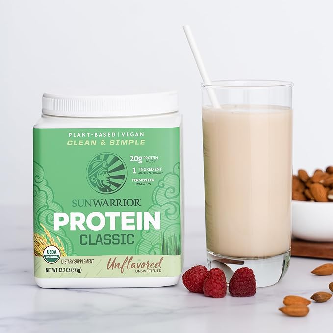 Brown Rice Protein Powder with Bcaa & Amino Acids Raw Rice Protein Shake Gluten Free Low Carb Dairy