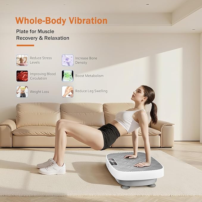 Vibration Plate Exercise Machine, Vibration Plate for Lymphatic Drainage & Body Toning, Whole Body