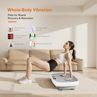 Vibration Plate Exercise Machine, Vibration Plate for Lymphatic Drainage & Body Toning, Whole Body