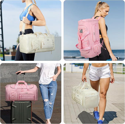 Bosstin Gym Bag for Women & Men, 45L Travel Duffle Sports Duffel Bag Gym Weekender Overnight