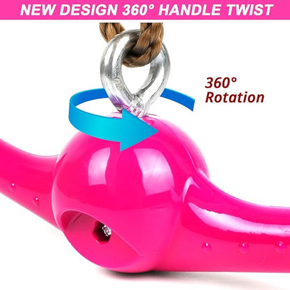 Ninja-Twister Swing Spins Set: Slackline Attachments - 360° Handle Twist-Spin Flips Toy Activate