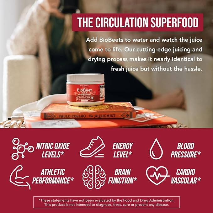 BioBeet® Max Strength Beet Root Juice Powder ??20:1 Concentrate, Each Serving Derived from 60,000