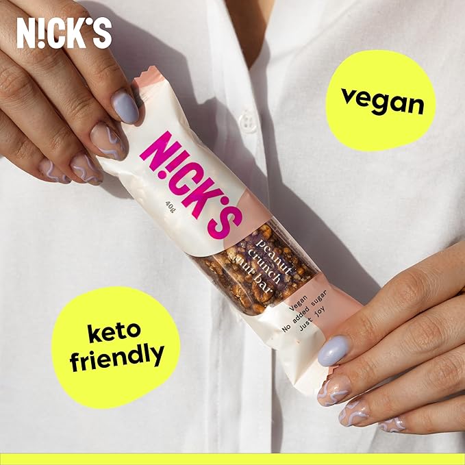 NICK'S Peanut Chocolate Snack Bar, Keto Nut Snack for Sports, Hiking & Outdoor Activities, 1G