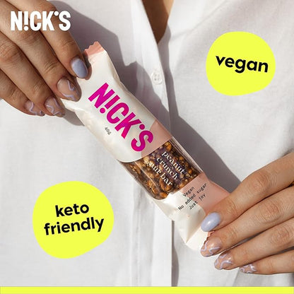 NICK'S Peanut Chocolate Snack Bar, Keto Nut Snack for Sports, Hiking & Outdoor Activities, 1G