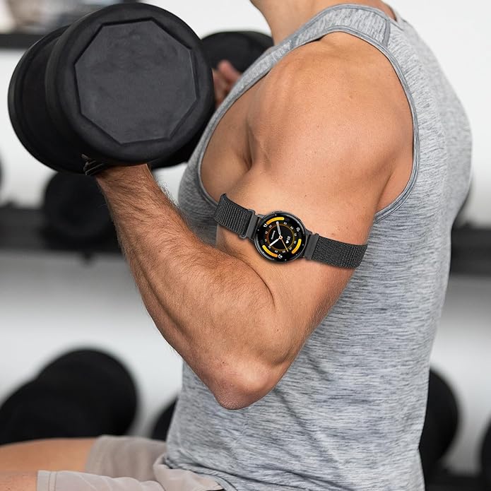 22mm Sport Ankle/Arm Band Compatible with Amazfit Helio, Quick Release Breathable Nylon Bicep Strap