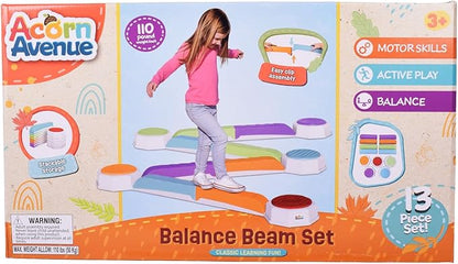 Balance Beam and Toddler Stepping Stones for Kids 13 Pieces, Jumping Stepping Stones Balance Beam