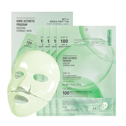 VT COSMETICS Reti-A Reedle Shot 100 2-Step Hydrogel Mask(34.5gx4ea), Intensive Tightening, Exosome