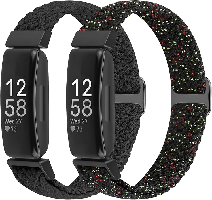 Elastic Braided Watch Band Compatible with Fitbit Inspire 3/Inspire 2/Inspire/Inspire HR/Fitbit ace