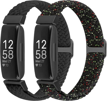 Elastic Braided Watch Band Compatible with Fitbit Inspire 3/Inspire 2/Inspire/Inspire HR/Fitbit ace